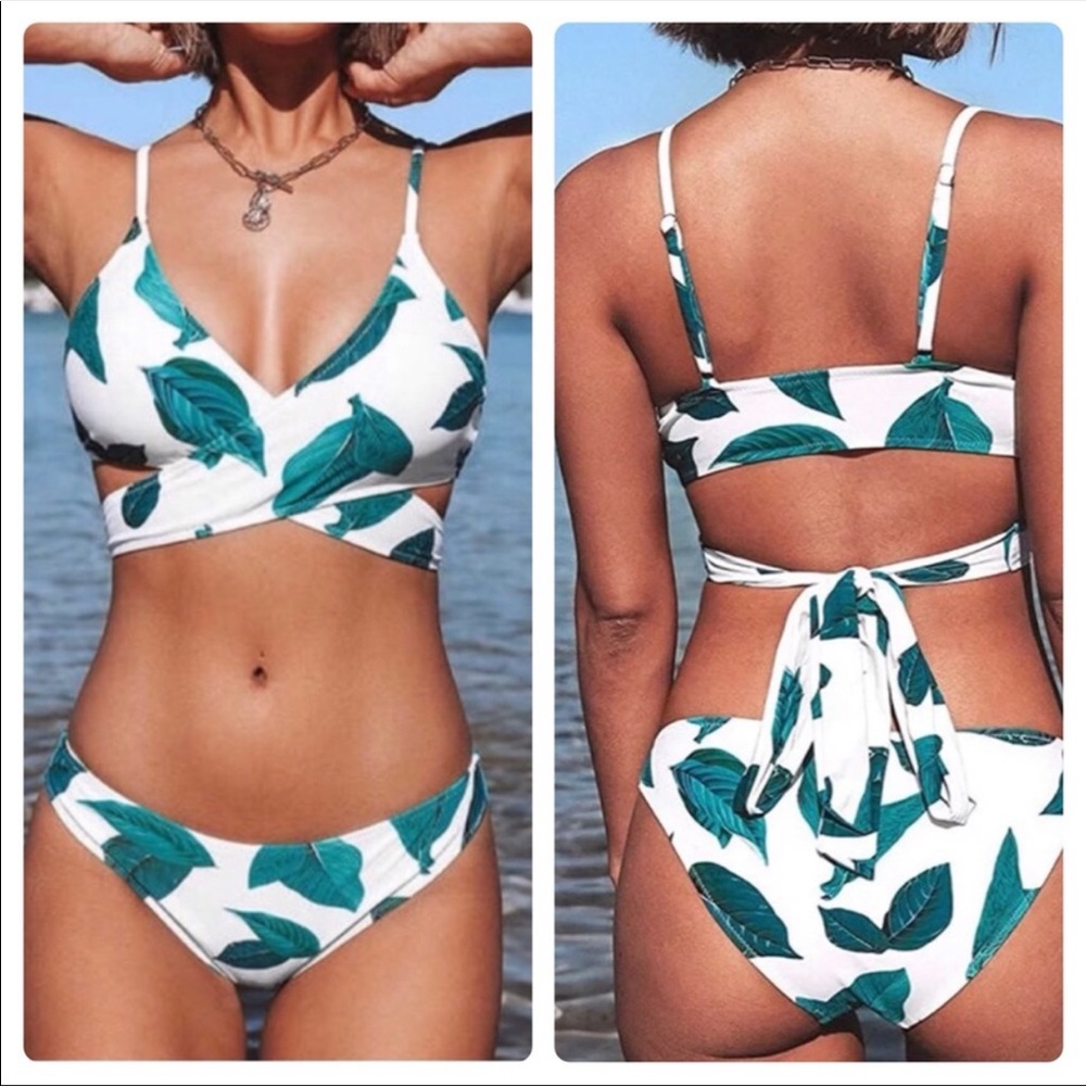Cupshe Court and Spark Fresh Leaves Bikini Set